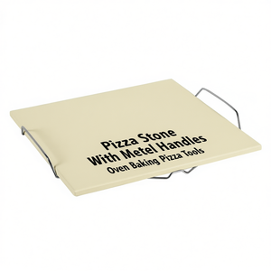 Piedra para pizza con asas metálicas para hornear en horno, utensilios para pizza - Product Image 2