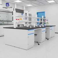 Meubles de laboratoire modulaires adaptables, tables de laboratoire industrielles modulaires avec comptoirs en résine époxy et robinets