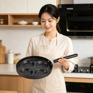 Poêle à œufs Yuanjian 4 trous antiadhésive en pierre Maifan, multi-grilles, <span class=keywords><strong>pour</strong></span> crêpes, œufs, burgers et petit-déjeuner - Product Image 5
