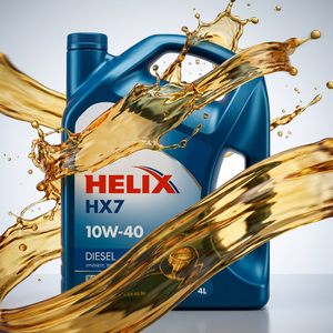 Aceite de Motor Sintético <span class=keywords><strong>Shell</strong></span> Helix HX7 Diesel <span class=keywords><strong>10w40</strong></span>, 4L, API CF Premium, Lubricante para Motor de Automóvil, Camioneta y SUV - Product Image 1