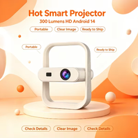 Mini-projecteur HY370 Android 14 300LM 720P à mise au point électrique, projecteur LED intelligent portable pour cinéma maison, vente en gros, prix abordable, best-seller