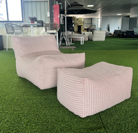 Chaise longue de compression d'extérieur, compressée sous vide, avec ottoman, pour piscine, jardin, patio, plage, hôtel, complexe hôtelier