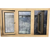 Ventanas Abatibles de Madera con Marco de Aluminio y Acero Inoxidable para Exteriores, Diseño Moderno para el Hogar, Marca Penjoy