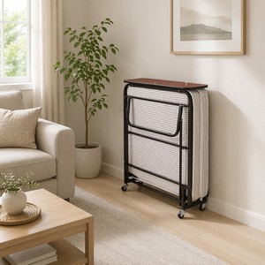 Letto Pieghevole con Materasso Portatile per Hotel, Mobili in Acciaio per Casa e Camera da Letto, Letto Moderno in Ferro Morbido, 10 Pezzi - Product Image 1