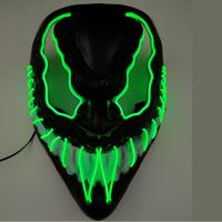 Masque d'Halloween Effrayant Masque Lumineux Led Costume de Mascarade d'Halloween Masque de Venom pour Festival Cosplay Sérigraphie PVC