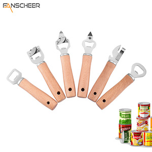 Multi-functional Bottle Opener Stainless Steel Wooden Handle For Beer And Soda Opening - Product Image 5