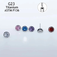 Boucles d'Oreilles Sexy à Clipser en Titane G23 avec Pierres CZ, Piercing Labret Lèvre Nez pour Femme, Clou d'Oreille Tragus Cartilage Bijoux Sans Filetage
