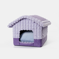 Lit de luxe pour animaux de compagnie Cage unique pour animaux de compagnie lit pour chat doux et confortable chenil pour chien avec toit lit pour chien amovible accessoires pour animaux de compagnie