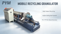 Granulateur mobile à double étage pour recyclage plastique 500 kg/h, extrudeuse PE PP avec base coulissante