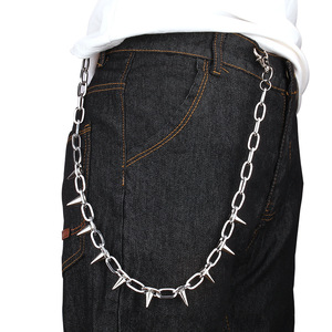 Cadena de cintura con tachuelas de aleación de zinc de 65 cm, diseño de púas, estilo hip hop moderno, para uso diario. - Product Image 2