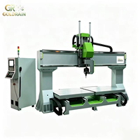 Máquina CNC de 5 Ejes con Mesa Móvil de Doble Estación para Grabado de Espuma y Madera, Router CNC para Moldes de Esculturas 3D de EPS y Madera Sólida