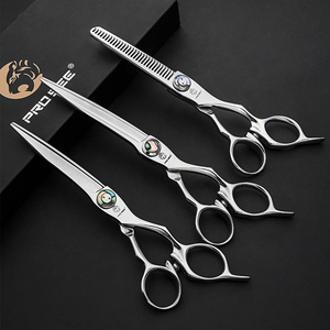 CNC Premium ATS314 çelik makas profesyonel 6.3 inç daha uzun makaslar v-diş inceltme makas kiti Barberia güzellik araçları - Product Image 1