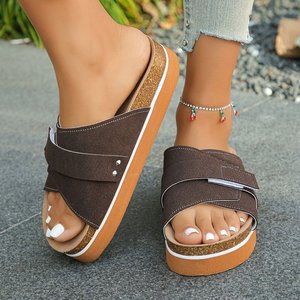 Women <strong>S</strong> Shoes Leopard Print Peep Toe <strong>Sheepskin</strong> Muffin Base <strong>Slippers</strong> Soft Plush Memory Foam for Winter Coziness - Product Image 5
