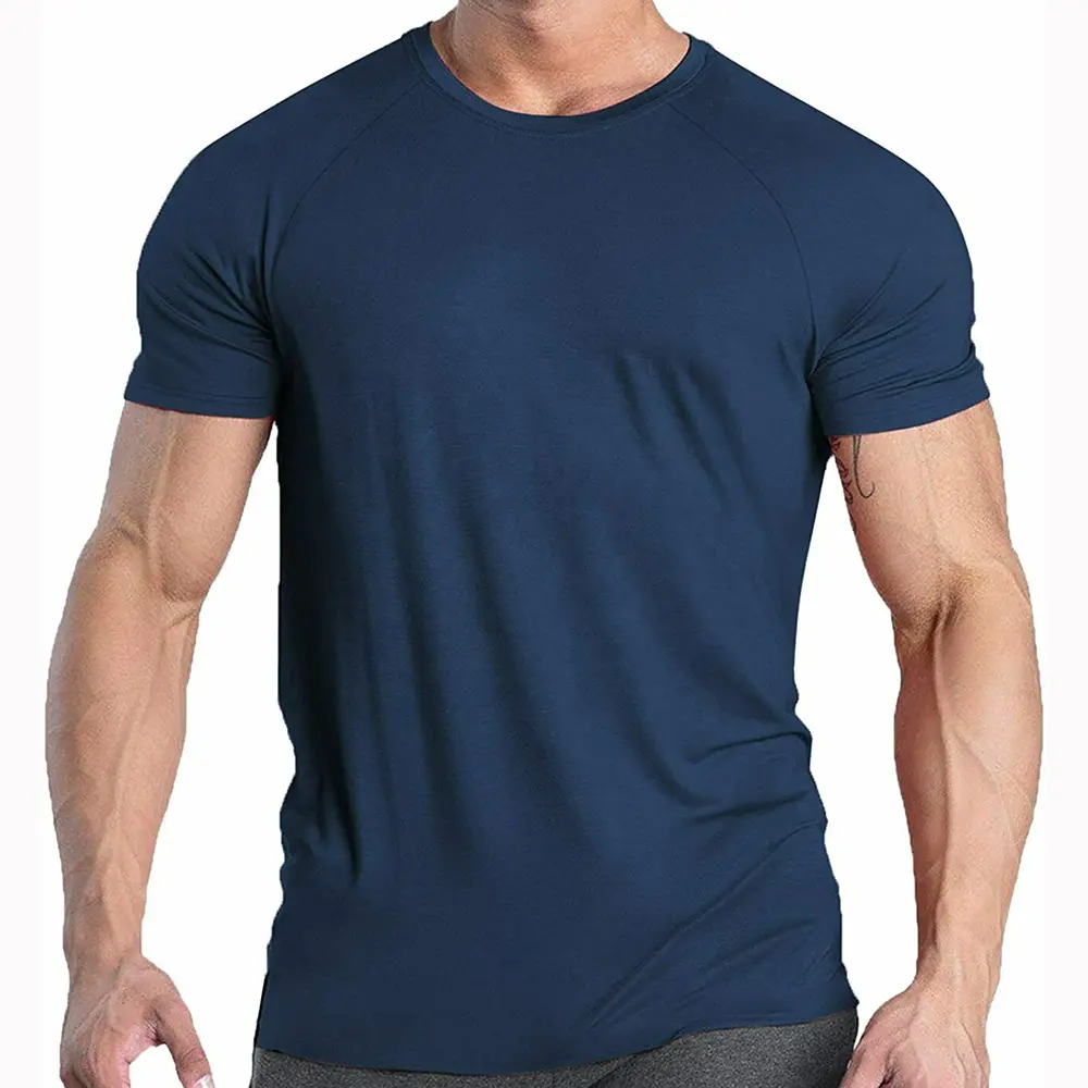 Hoge Kwaliteit Afdrukken Mannen Grafische 95 Katoen 5 Spandex Compressie T-shirts Elastan Stretch Ademend Gym Korte Mouw T-shirt