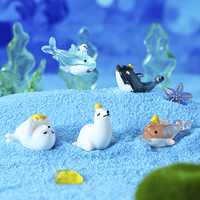 Kit d'accessoires de terrarium DIY en résine phosphorescente peinte à la main, thème monde marin, figurine de requin marin, vente en gros
