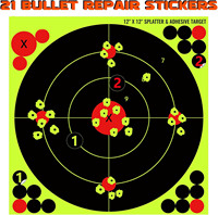 Autocollants Adhésifs Bullseye Jaune Fluorescent pour Cible de Tir Convient aux Armes de Poing Fusils BB Guns Airsoft Pellet Guns