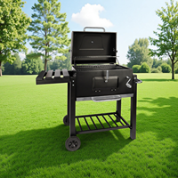 Trolley Chargrill BBQ Barbecue à charbon fumé avec filtre à fumée pour cour Camping Jardin