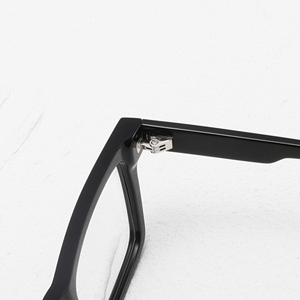 Gafas de Diseño Clásicas con Montura de Acetato Negro para Hombre, Gafas Cuadradas de Moda con Decoraciones Elegantes - Product Image 4