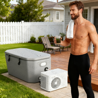 Baignoire gonflable autoportante inclinée ICEGALAX moderne et portable avec refroidisseur 1HP pour la récupération après un bain de glace, idéale pour la maison, la salle de sport, les villas et les hôtels