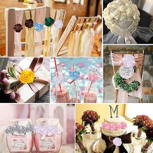 Fleurs en tissu 4D faites à la main Atin Ribbon Rose pour la décoration de <span class=keywords><strong>mariage</strong></span> <span class=keywords><strong>DIY</strong></span>, l'emballage cadeau, les bandeaux, les épingles à cheveux, les nœuds, les travaux manuels et les appliques de couture - Product Image 5