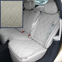 Siège de voiture en cuir tricoté brodé PVC à points diamantés - Imperméable, anti-moisissure, résistant à l'abrasion, gaufré