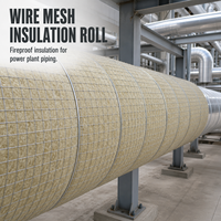 Couverture en laine de roche ignifuge A1, isolation thermique en rouleau avec treillis métallique pour les tuyauteries des centrales électriques