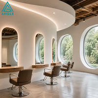 Comptoir de présentation moderne pour salon de coiffure et d'esthétique, solution de mobilier de magasin sur mesure pour salon de coiffure, barbier et studio de beauté