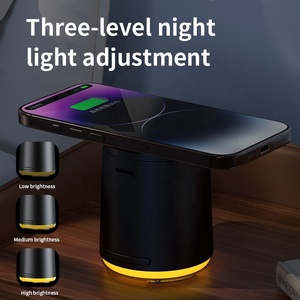Loa âm thanh vòm <span class=keywords><strong>Hi</strong></span>-Fi di động không dây tích hợp đèn ngủ và sạc không dây cho đồng hồ, tai nghe, điện thoại, loa sạc lại được - Product Image 4