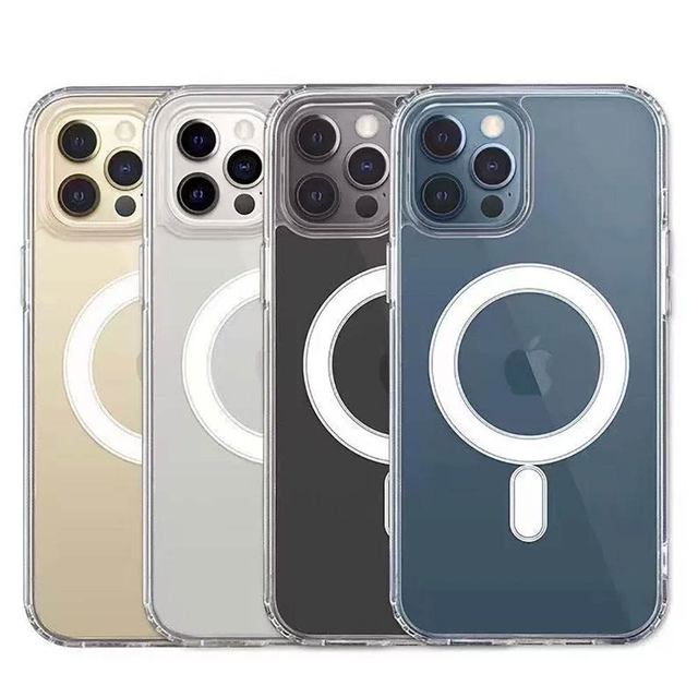 High Quality Transparent Strong Magnetic Clear Case for 18 17 16 15 14 Pro Max Acrylic Shockproof Waterproof Mobile Phone Cases