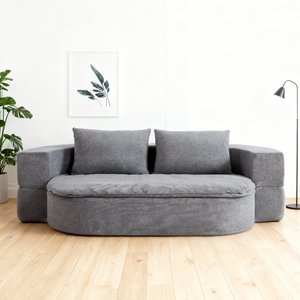 <b>Modern</b> Folding <b>Sofa</b> <b>Bed</b> Convertible Futon Sleeper <b>Bed</b> 2-in-1 Foldable Floor Mattress 2 Pillows Breathable Living Room - Product Image 4