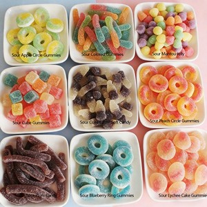 Özel şekil nefis sakızlı Mango çilek aromalı ekşi kemerler toplu çanta içinde paketlenmiş tatlı tadı ile renkli kaplamalı şeker - Product Image 3