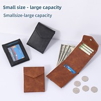 Dompet Koin Pabrik BSCI Motif Kulit Kuda Gila Dompet Pria Tempat Kartu Dompet Koin Multifungsi Lapisan Poliester Penggunaan Unisex
