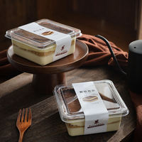Boîte à tiramisu - Boîte d'emballage transparente pour gâteau roulé à découpe unique - Boîte d'emballage populaire pour desserts et pâtisseries