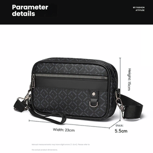 Sacs à bandoulière en <span class=keywords><strong>cuir</strong></span> PU personnalisés tendance, sacs à bandoulière décontractés de haute qualité vintage, sacs à bandoulière imperméables de luxe pour hommes avec logo - Product Image 2
