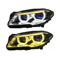 Phare LED pour BMW Série 5 F10, mise à niveau Angel-eye Laser, DRL bicolore jaune et blanc, ensemble de lampes LED avec clignotants 12V