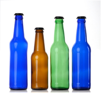 Bouteille en verre bleue transparente ambrée 33Cl 65Cl 100Cl avec logo personnalisé Vente en gros