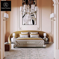 2024 Designer High End Villa Möbel Luxus Samt bett Großes Kopfteil Bett Set Kingsize-Bett mit Aufbewahrung funktion