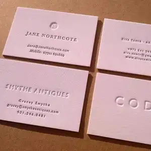 Custom Printing Free Template Hot Stamping Logo Pink Business Card