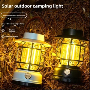Lanterne solaire de <span class=keywords><strong>camping</strong></span> au design vintage, autonomie ultra-longue, rechargeable, pour créer une ambiance de <span class=keywords><strong>camping</strong></span>, lumière suspendable pour tente - Product Image 5