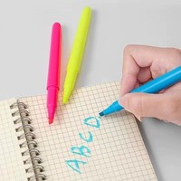 Lot de 6 surligneurs colorés à encre vive, pointe biseautée, emballage en sachet suspendu en PET
