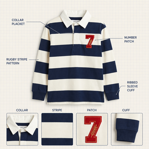 <span class=keywords><strong>Polo</strong></span> à manches longues en coton tricoté 100 % pour garçon, chemise décontractée à boutons, motif uni brodé, séchage rapide, personnalisable - Product Image 5