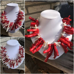 Boda Africana nupcial cuentas de <span class=keywords><strong>Coral</strong></span> conjuntos de joyas mujeres nigerianas collar de cristal estilo de moda - Product Image 4