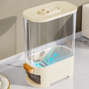 Distributeur de céréales hermétique en plastique transparent, <span class=keywords><strong>bac</strong></span> de rangement alimentaire pour l'organisation du garde-manger de cuisine, conteneur <span class=keywords><strong>à</strong></span> farine <span class=keywords><strong>empilable</strong></span> - Product Image 2