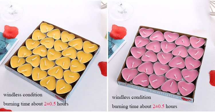 Aromatherapy Heart Shaped Smokeless Tealight Soy Wax Scented Candles 50 Pcs 4