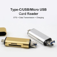 Lector y Grabador de Tarjetas USB Tipo C Todo en Uno, para Tarjetas de Memoria SD/TF, Instalación Externa, Teléfono Android OTG, Gran Venta