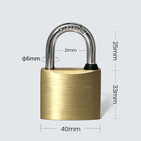 Cadenas Anin 40 mm en laiton massif avec corps en acier, haute sécurité, double levier, étanche IP65 pour maison, entrepôt, usine