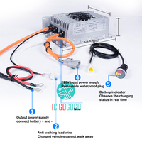Chargeur de batterie Li-ion Lifepo4 Ion Lithium 48V 60V 72V 80V Étanche Haute puissance Charge rapide de voiture 15A 20A 25A 30A Pack Lipo pour vélo électrique