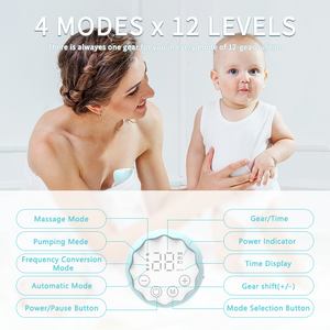 Tire-lait électrique portable sans fil et silencieux, nouvelle arrivée mains libres, 4 modes 12 niveaux, silicone PP, petit biberon - Product Image 6