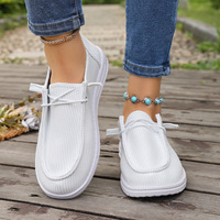 Chaussures plates en toile légères pour femmes, tendance, sans lacets, décontractées, pour la marche quotidienne et les activités de plein air, support ODM/OEM, vente en gros
