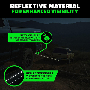 AMBITION Corde de remorquage cinétique verte, robuste, pour tout-terrain, sangle de sauvetage pour UTV, VTT, camion, <span class=keywords><strong>voiture</strong></span>, tracteur, pièces de <span class=keywords><strong>remorque</strong></span> - Product Image 5